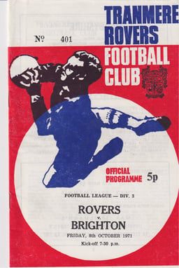 Tranmere Rovers v Brighton & Hove Albion Match Programme 1971-10-08